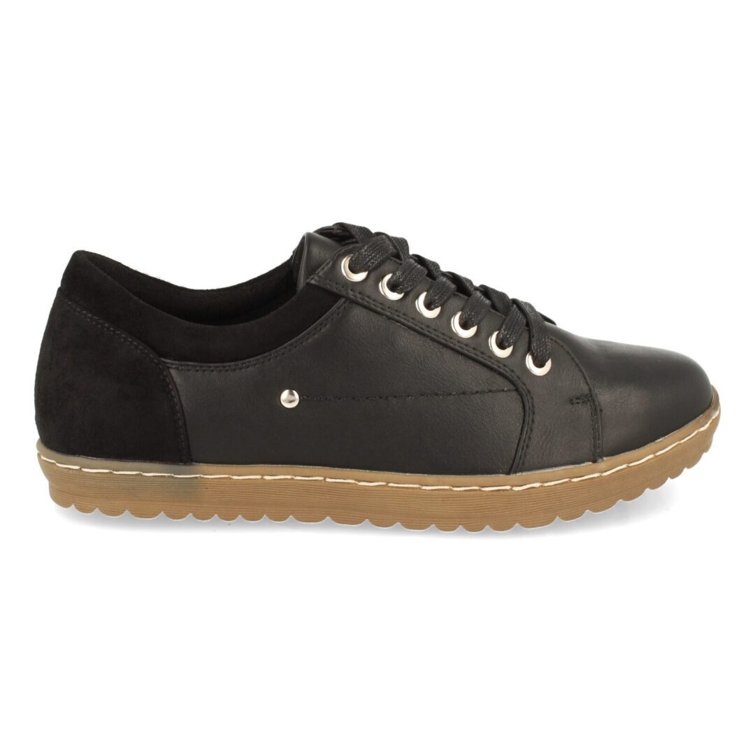 Zapatillas planas negras con cordones - Imagen 3