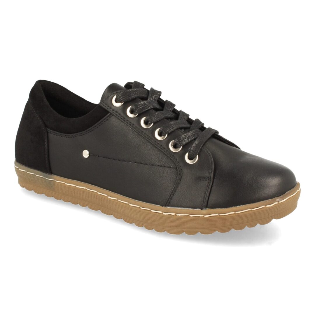 Zapatillas planas negras con cordones - Imagen 4