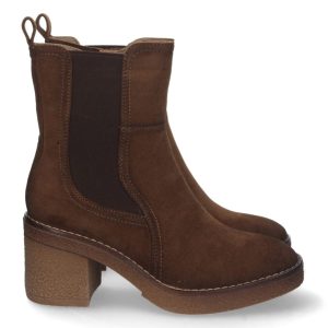 Botín de antelina suela de goma taupe