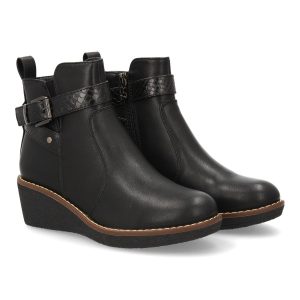 Botín con cuña para mujer color negro