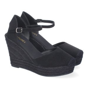 Zapatos tacón negro trenzado plataforma