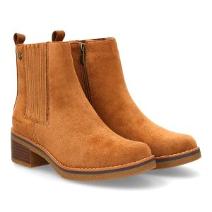 Botines beige cremallera lateral