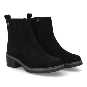 Botines negros tacón cremallera.