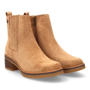 Botines tobillo marrón elástico