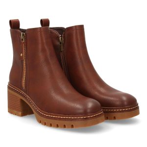Botines marrón tacón cremallera