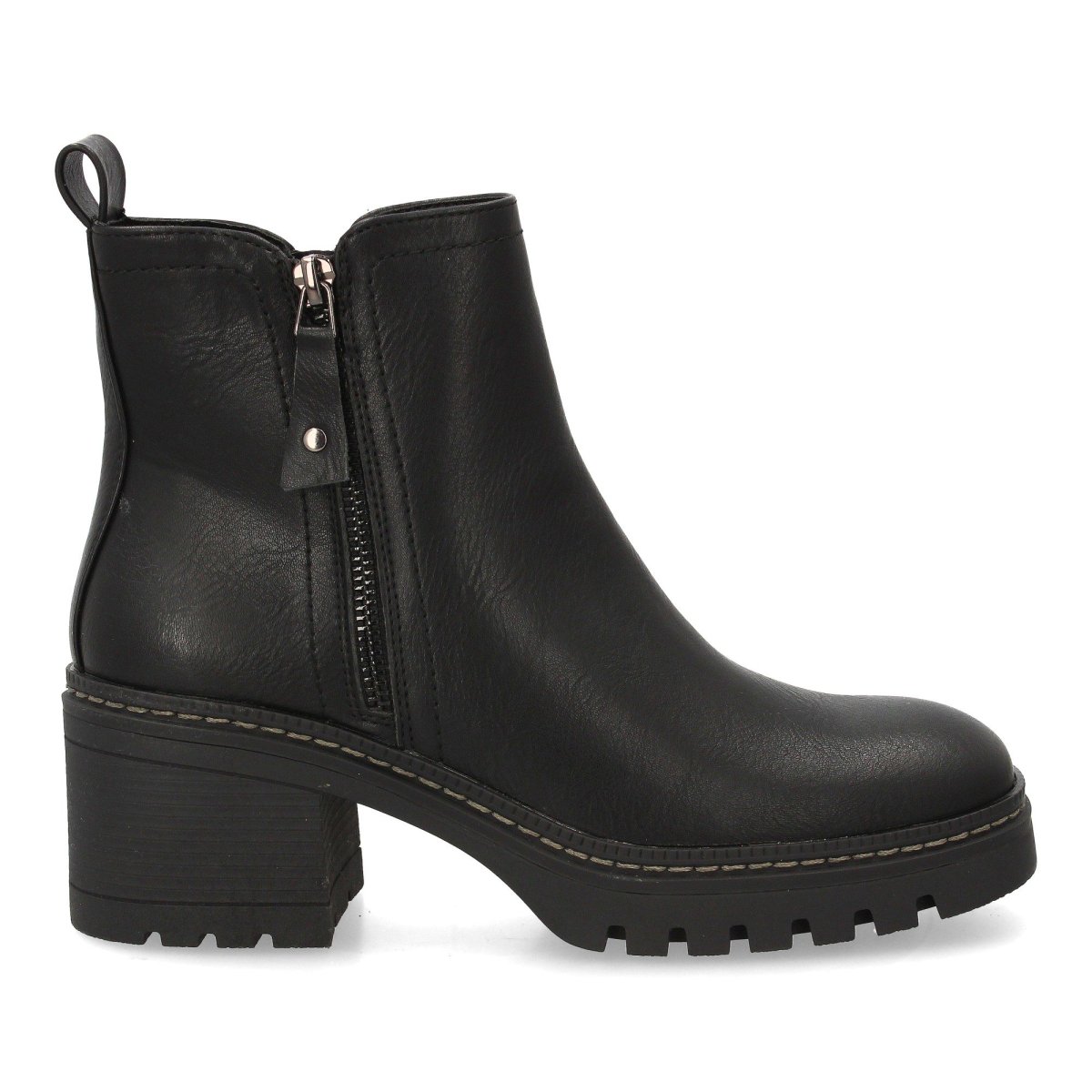 Botines tacón plataforma cremallera negro - Imagen 3