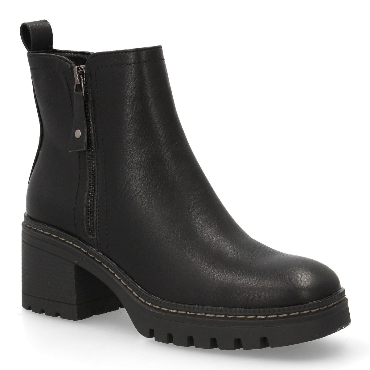 Botines tacón plataforma cremallera negro - Imagen 4
