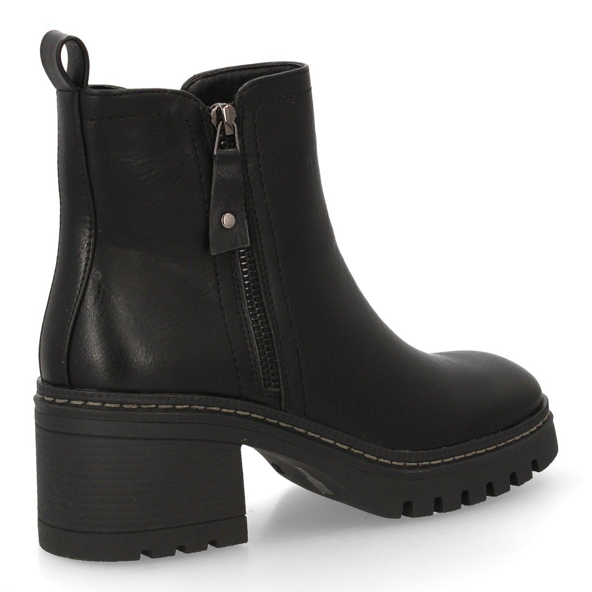 Botines tacón plataforma cremallera negro - Imagen 5