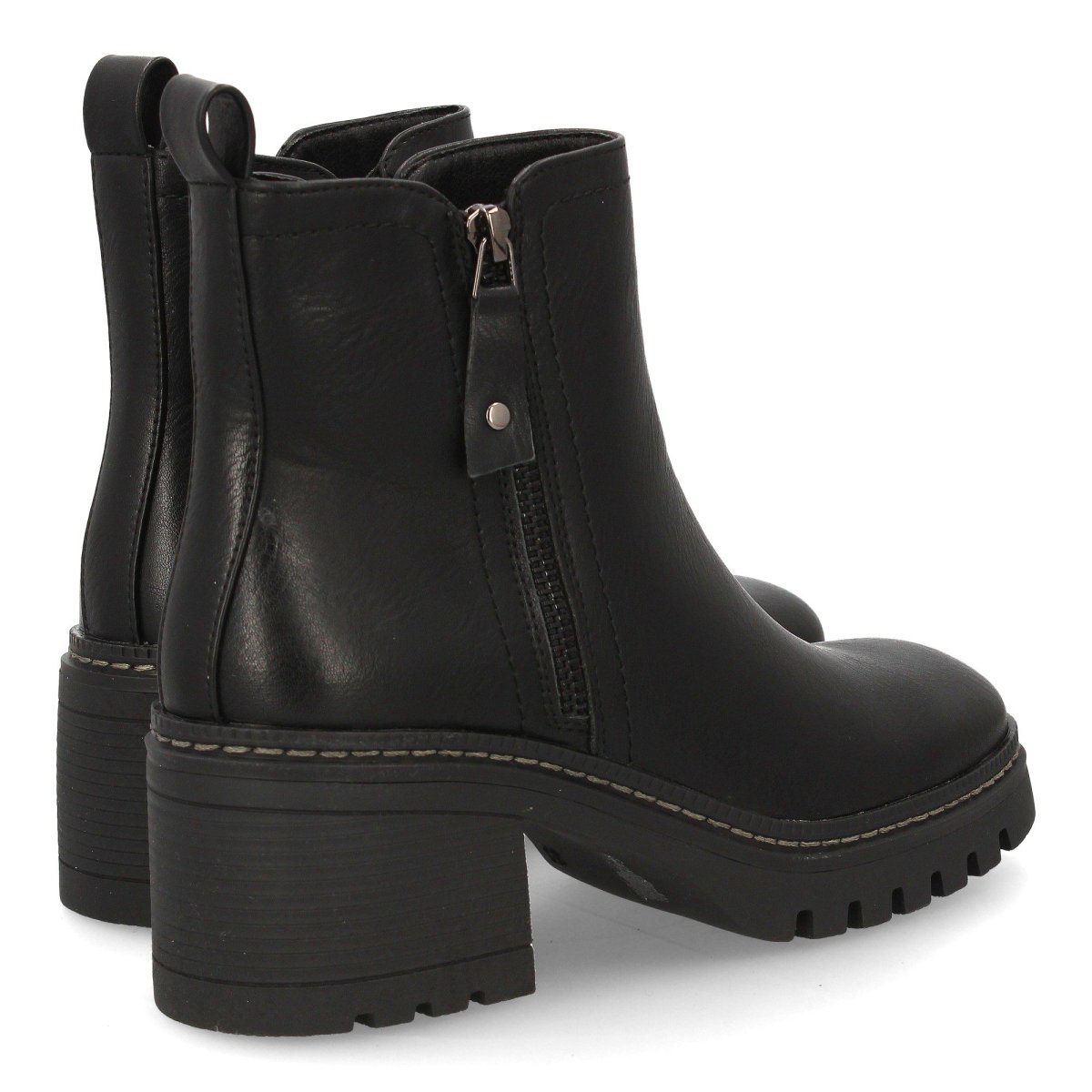 Botines tacón plataforma cremallera negro - Imagen 6
