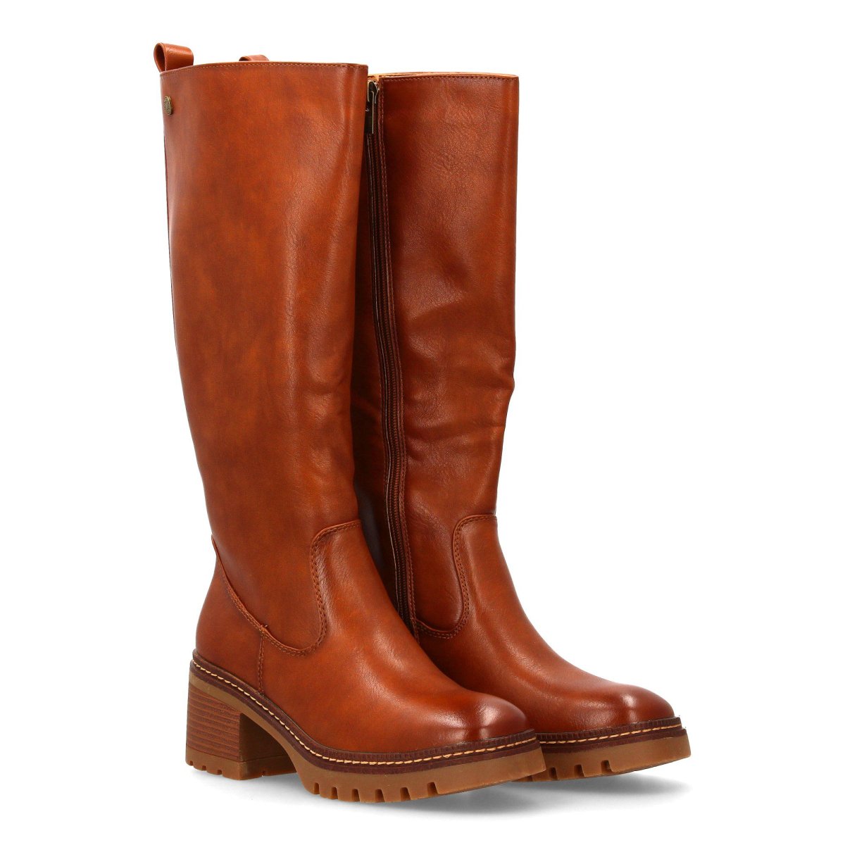 Botas altas tacón medio camel
