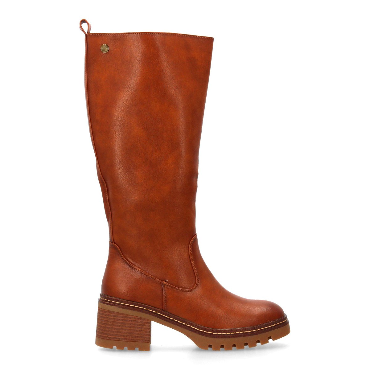 Botas altas tacón medio camel - Imagen 3