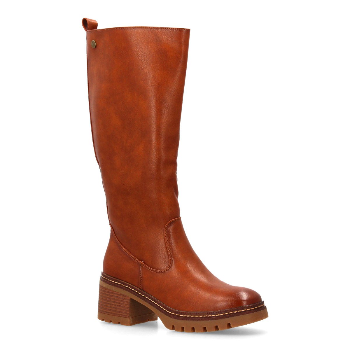 Botas altas tacón medio camel - Imagen 4