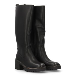 Botas altas de tacón medio negro