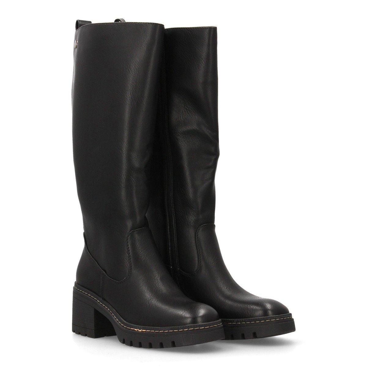 Botas altas de tacón medio negro