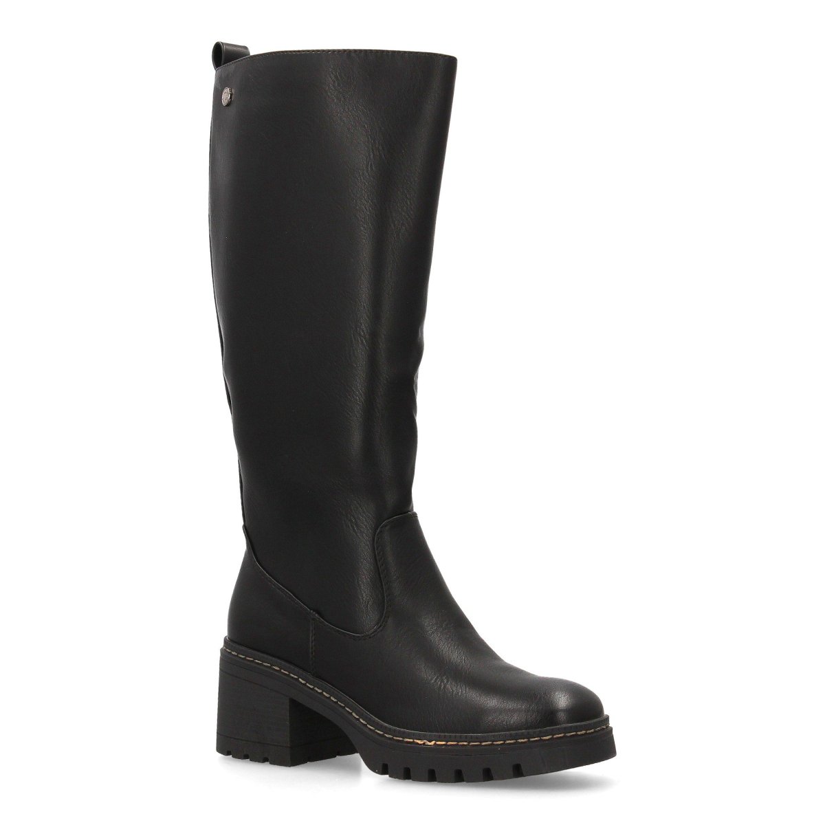 Botas altas de tacón medio negro - Imagen 4