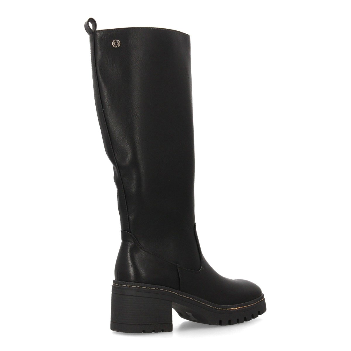 Botas altas de tacón medio negro - Imagen 5