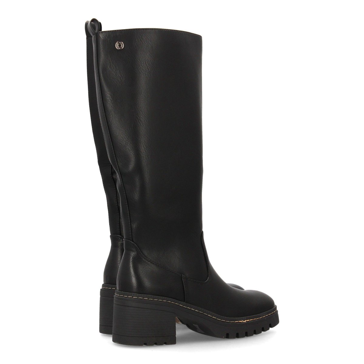 Botas altas de tacón medio negro - Imagen 6