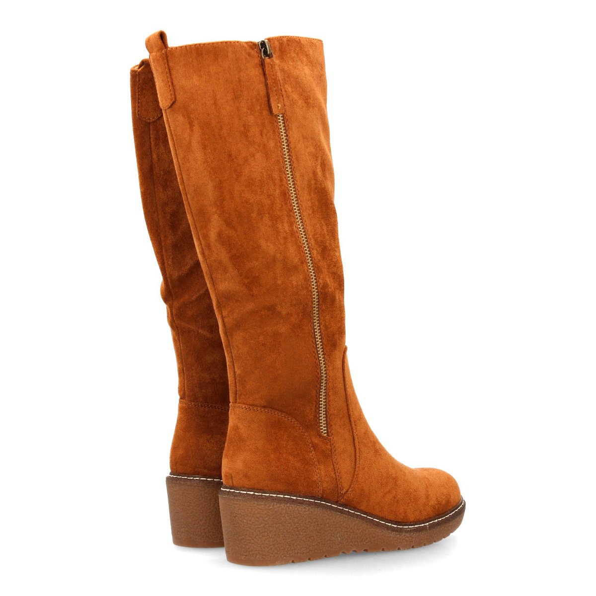 Botas Altas Cuña Naranja con Cremallera - Imagen 6