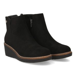 Botines antelina cuña negros