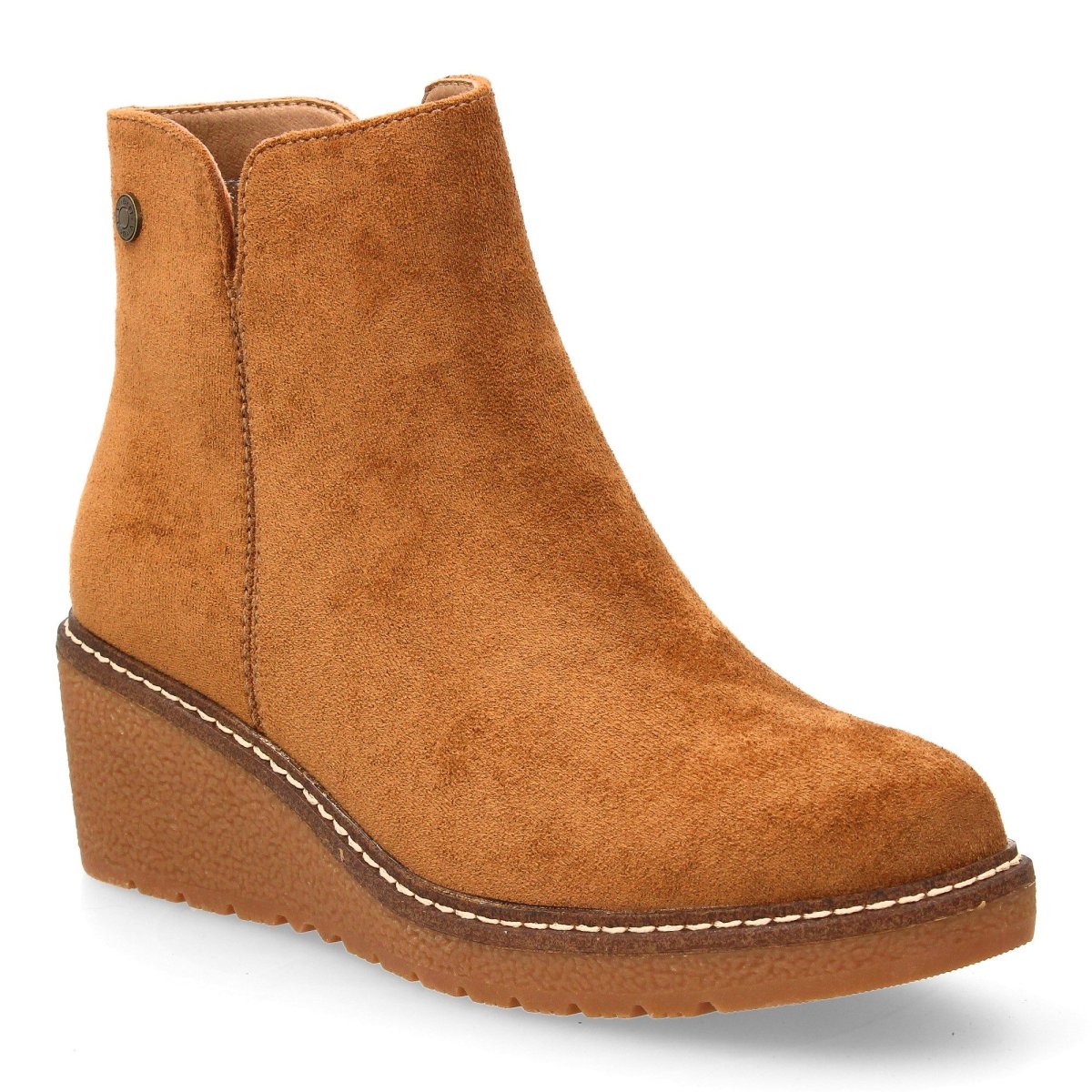 Botines cuña taupe mujer - Imagen 4