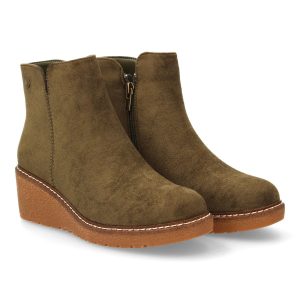 Botines marrones de antelina con cremallera
