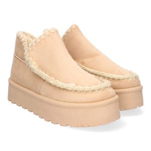 Botines bajos plataforma beige australianos