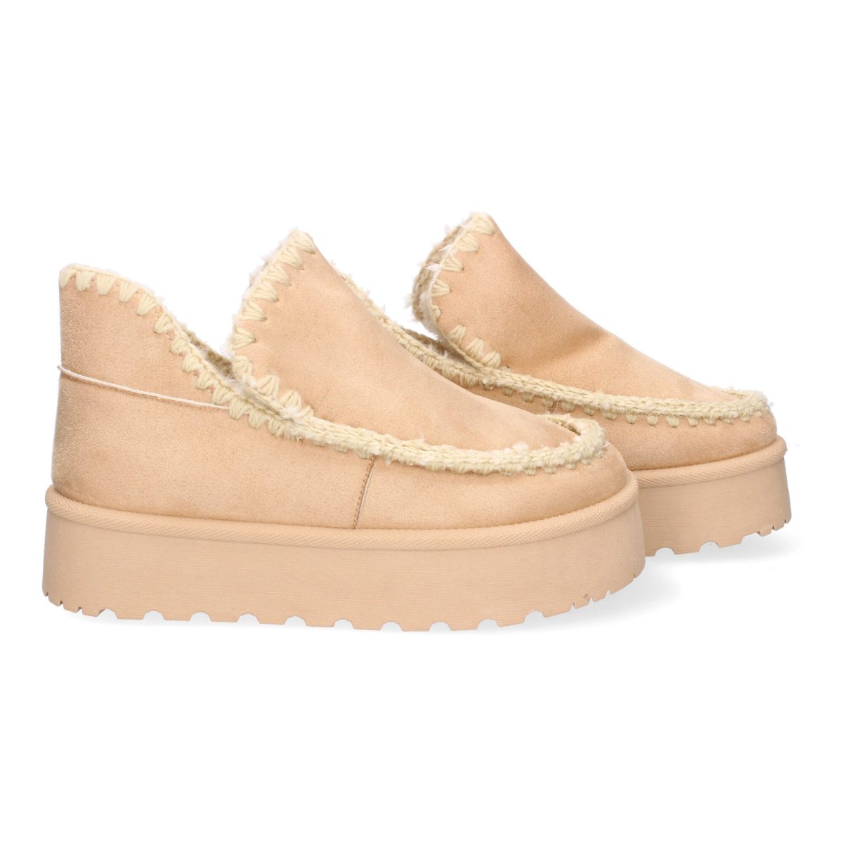 Botines bajos plataforma beige australianos - Imagen 6