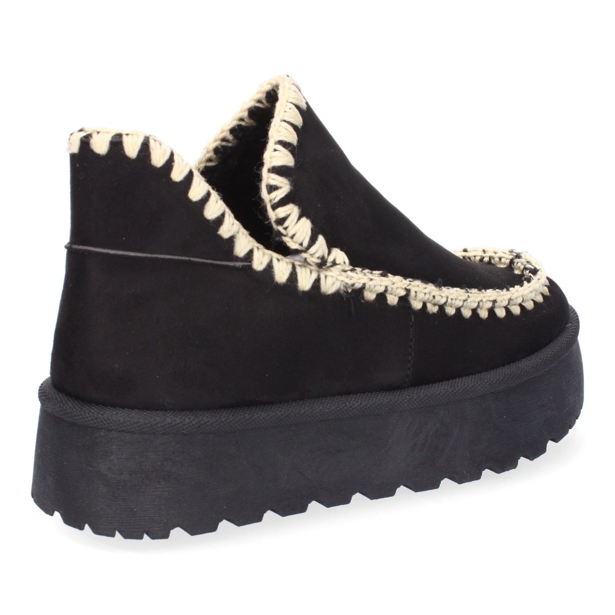 Botines australianos negros con cordones blancos - Imagen 4