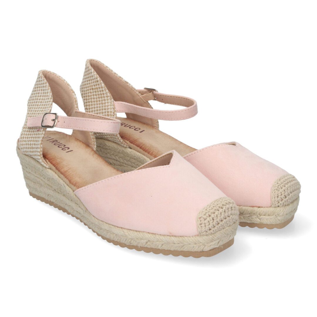 Sandalias plataforma beige hebilla trenzado