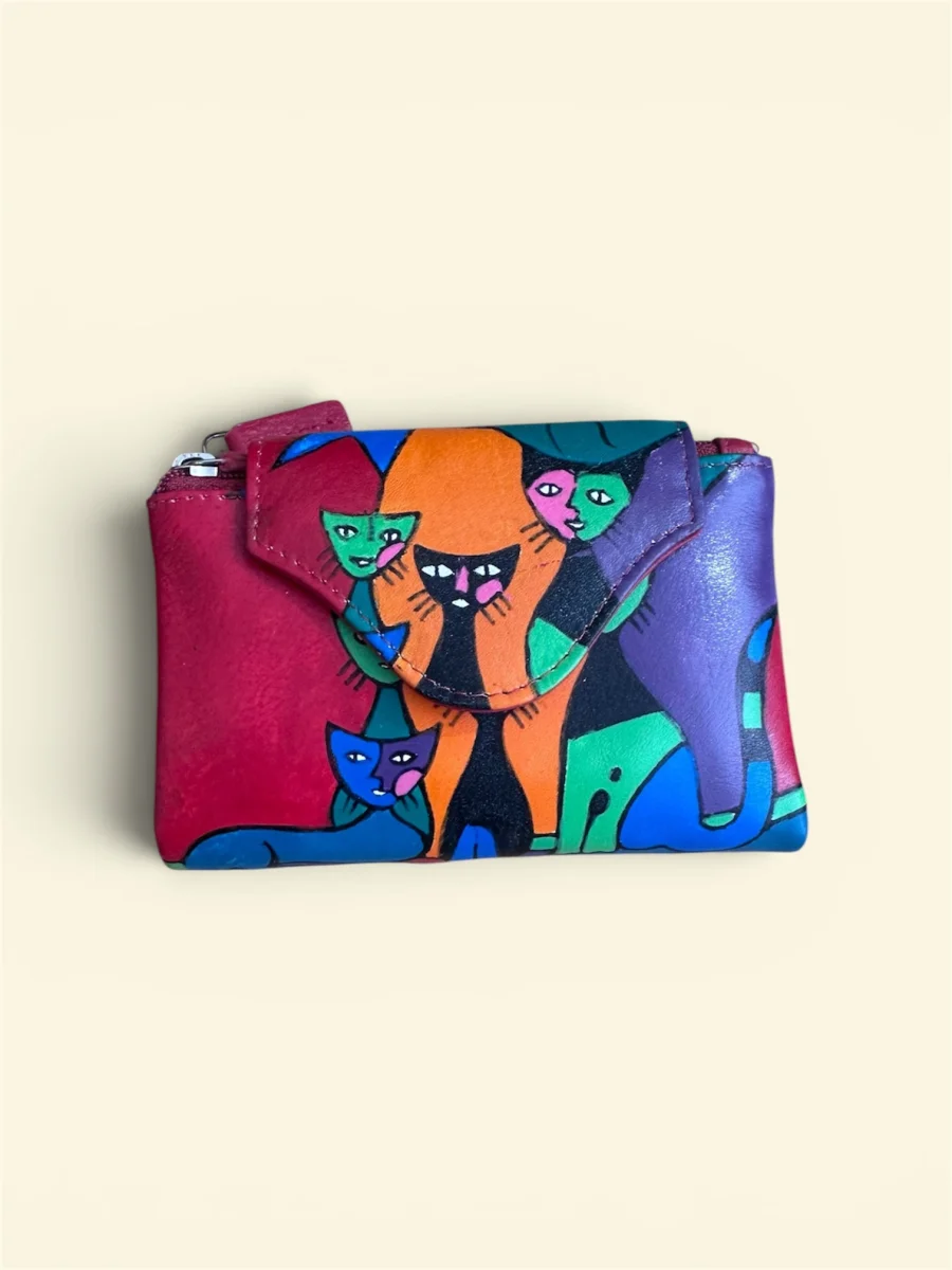 Cartera de gatos pintada a mano - Imagen 2