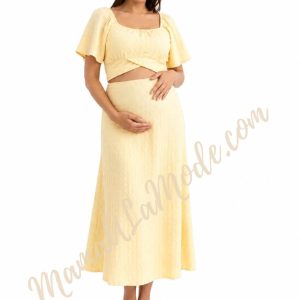 Vestido Materno Largo Zoe – 2 Piezas