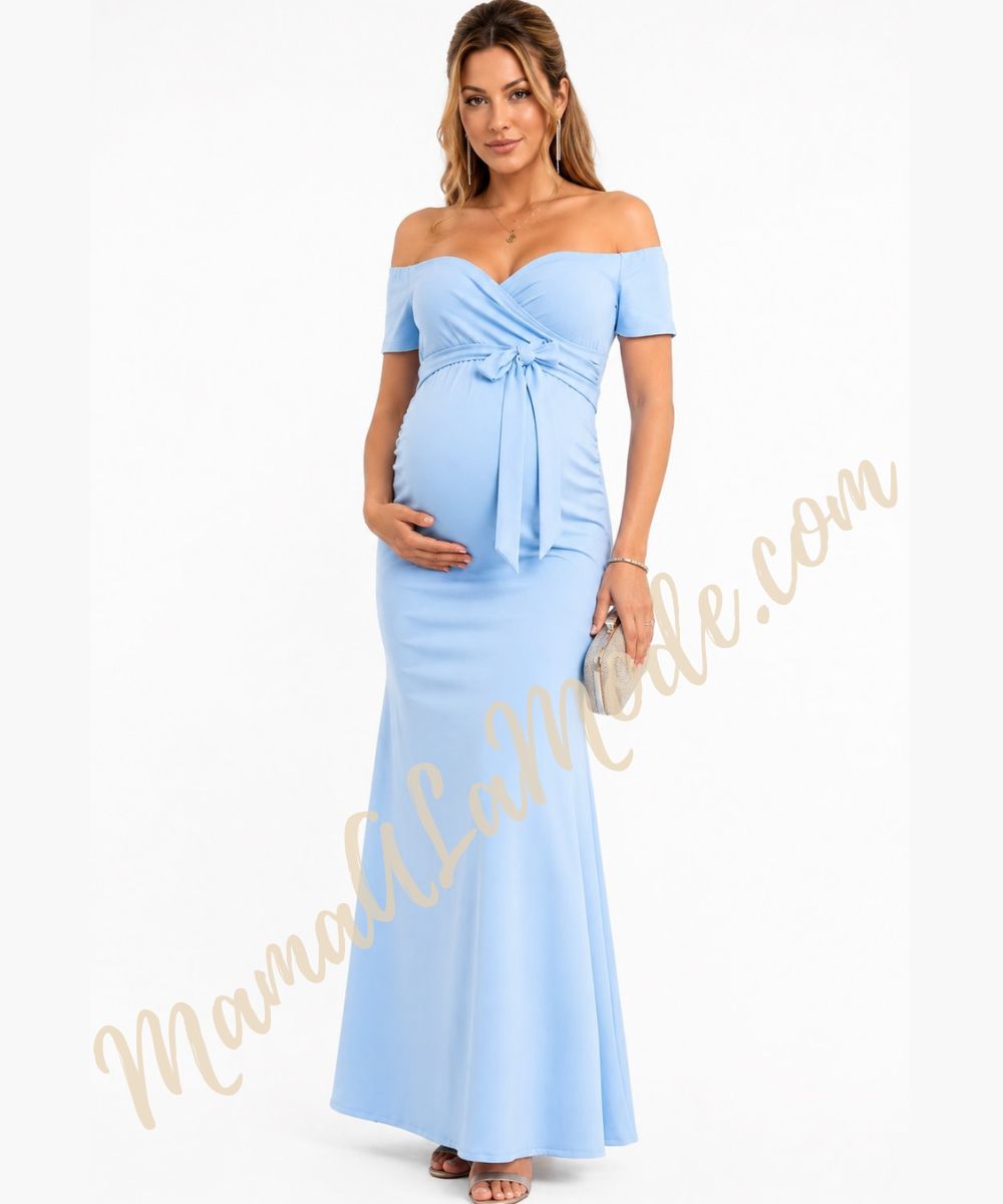 Vestido Materno Aitana Estilo Sirena Elegante y Juvenil para Fiesta - Imagen 3