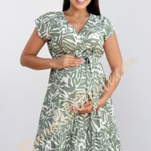 Vestido Materno Ale Print – Escote Cruzado en Twill Algodón