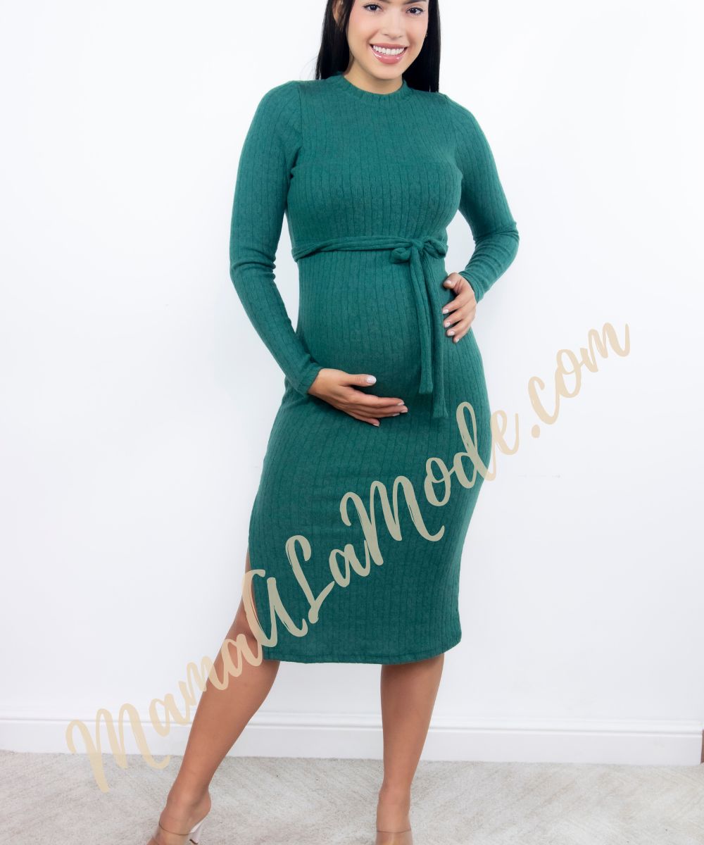 Vestido Maternidad y Lactancia Alesia Largo con abertura al Costado - Imagen 2