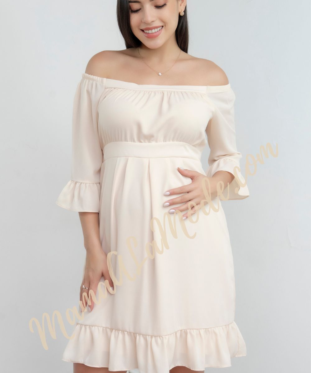Vestido Materno Almudena Estilo Formal Juvenil en Gasa - Imagen 3