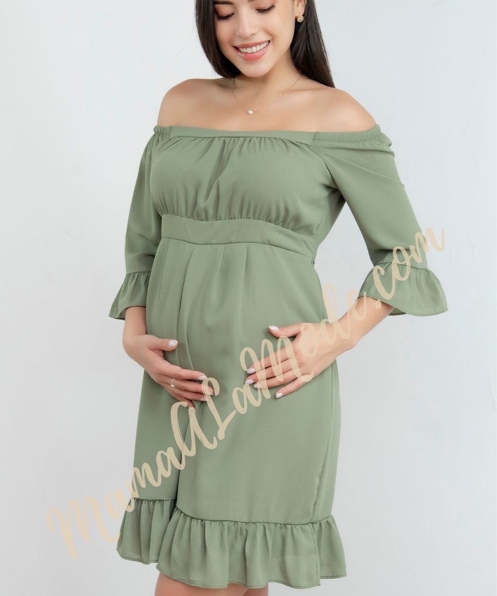 Vestido Materno Almudena Estilo Formal Juvenil en Gasa - Imagen 2
