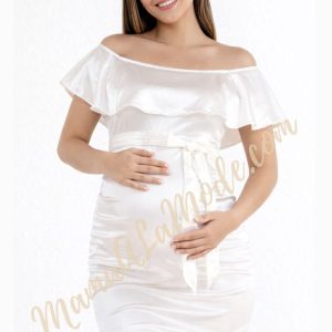 Vestido Materno Angelina Tela Satín Stresh