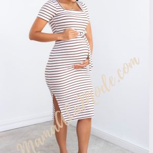 Vestido Maternidad y Lactancia Aurora Midi con abertura al Costado