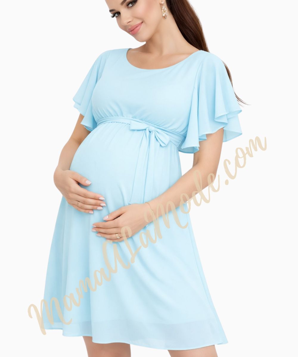 Vestido Materno Elena en Gasa manga Mariposa - Imagen 3
