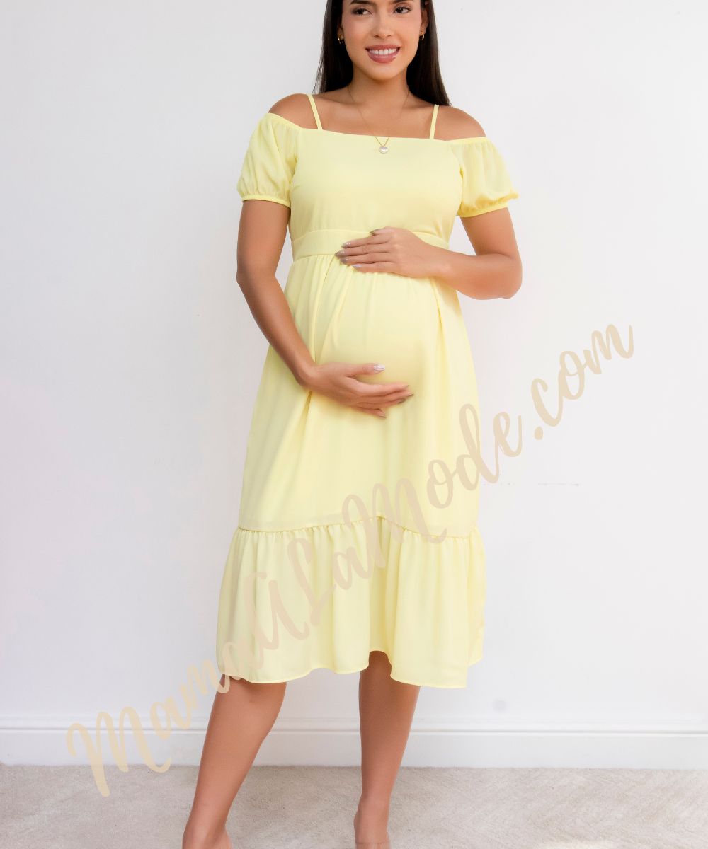 Vestido Materno Gresia 3/4 en Gasa Elegante y Juvenil - Imagen 3