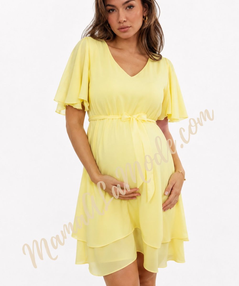 Vestido Materno Luciana doble capa en Gasa - Imagen 3