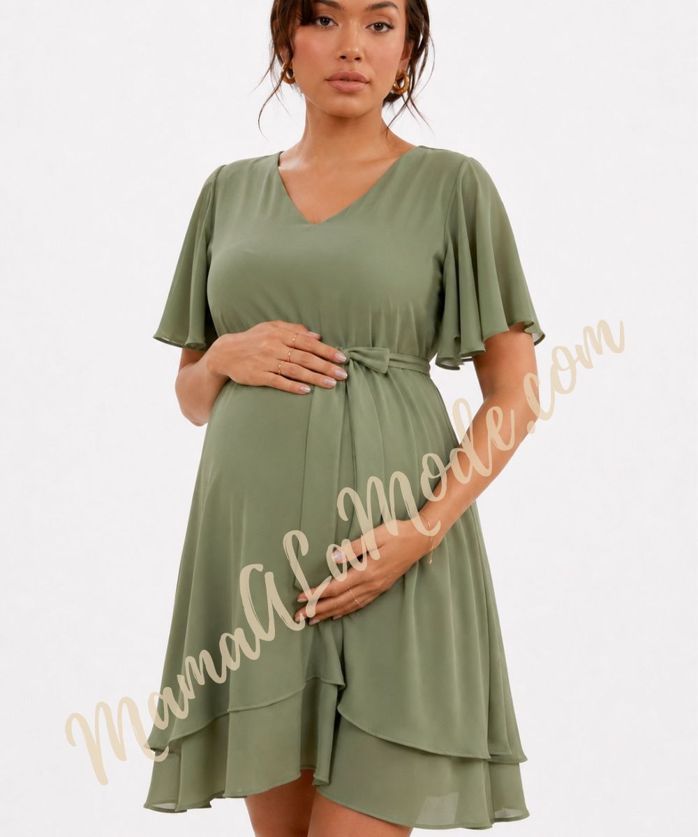 Vestido Materno Luciana doble capa en Gasa - Imagen 2
