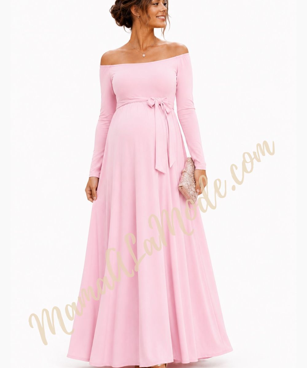 Vestido Materno Rafaela estilo Princesa Elegante y Juvenil para Fiesta - Imagen 3
