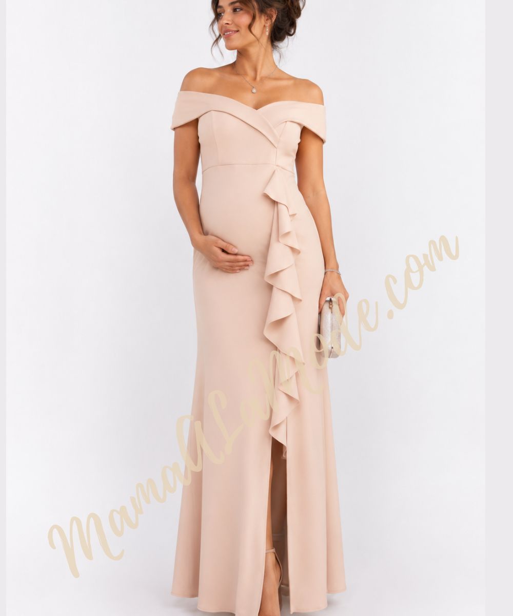 Vestido Materno Sharom Elegante y Sofisticado para BabyShower y Fiesta - Imagen 3