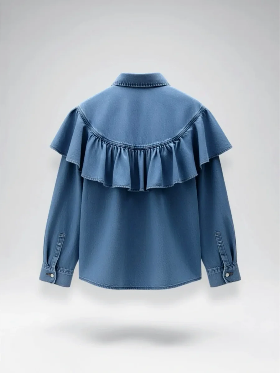 Camisa vaquera con volantes – Tallas S, M - Imagen 4