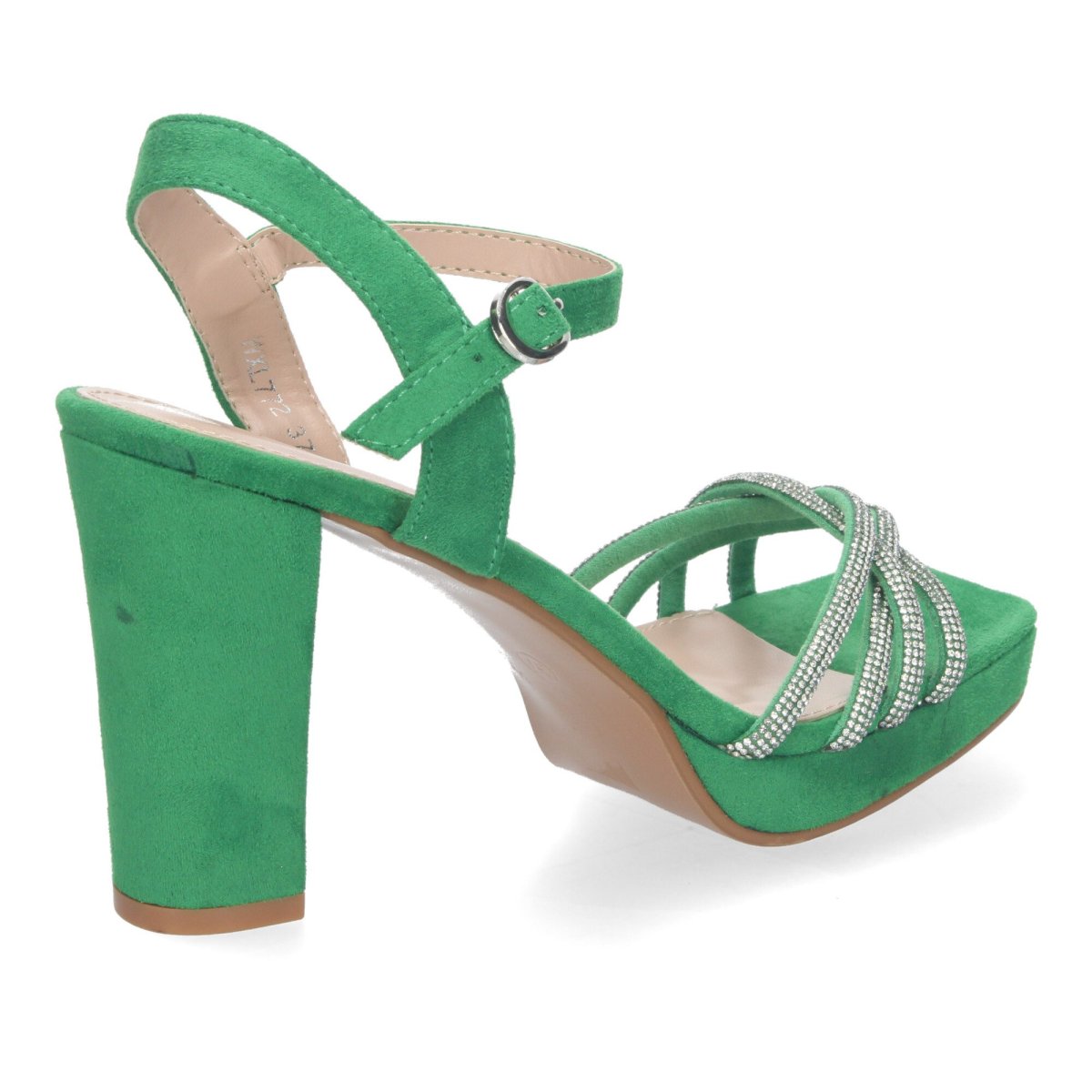 Sandalias Tacón Adornos Brillantes Verde - Imagen 5