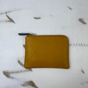 Monedero de piel con cremallera