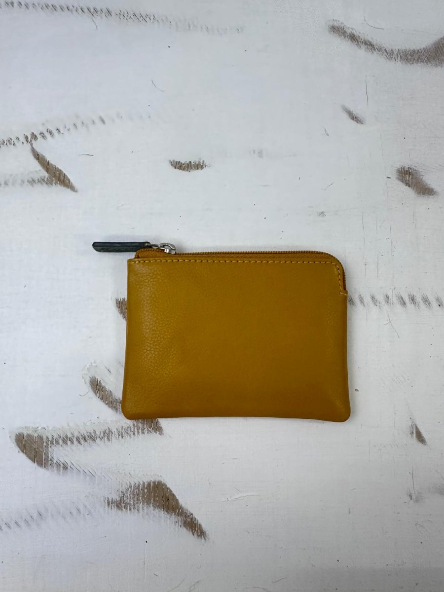 Monedero de piel con cremallera