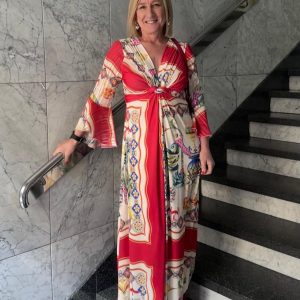 Vestido largo estampado
