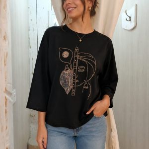 Camiseta de manga francesa